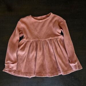 Easy Peasy Burnt Orange Toddler Knit Cotton Dress